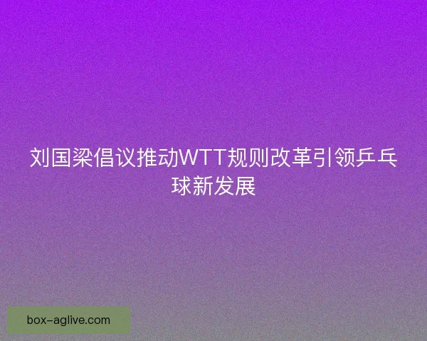 刘国梁倡议推动WTT规则改革引领乒乓球新发展